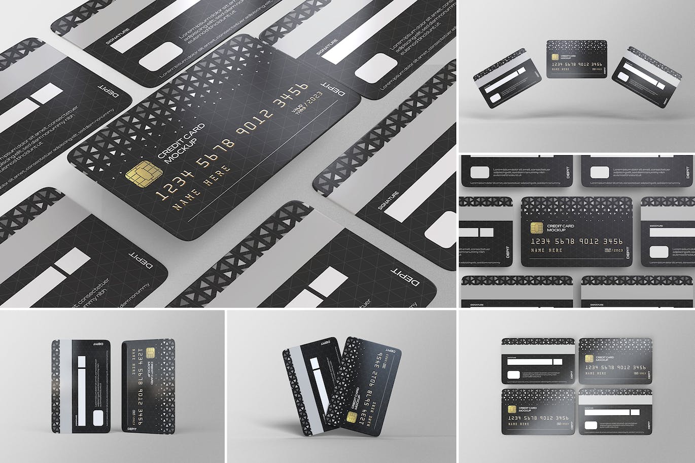 信用卡会员卡品牌设计样机 (PSD)