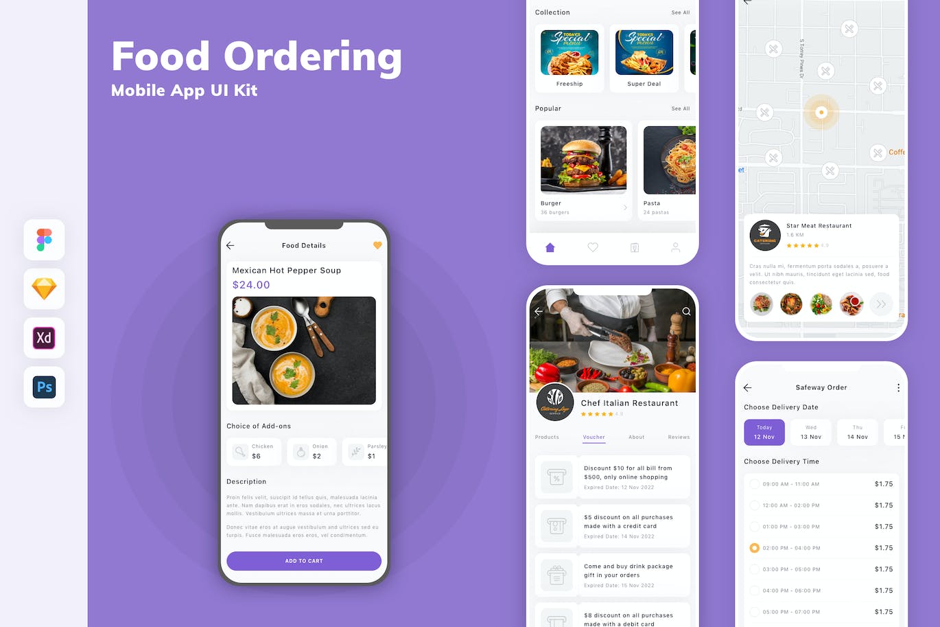 食品订购移动应用 App UI Kit