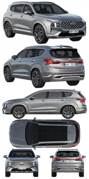 2021现代Hyundai Santa Fe汽车3D模型（OBJ,FBX,MAX）