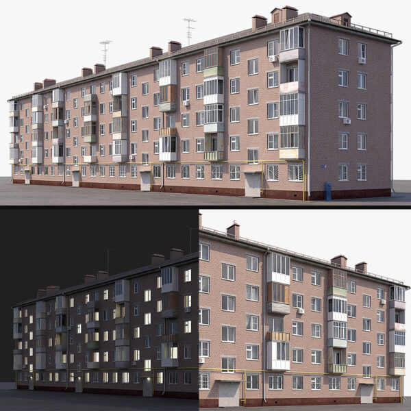 苏维埃红砖房3D模型（OBJ,MAX）