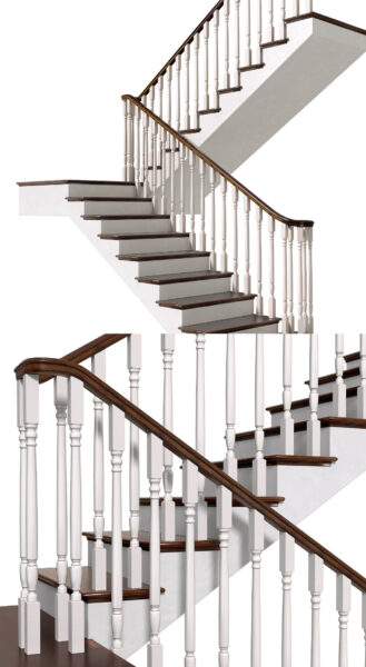 经典现代风格室内楼梯3D模型（OBJ,MAX）