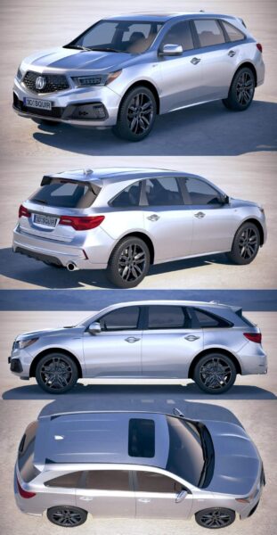 2019讴歌Acura MDX A-Spec汽车3D模型（OBJ,FBX,MAX）