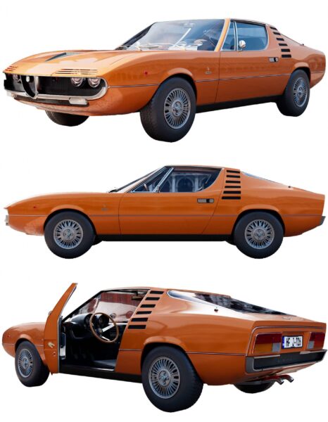 阿尔法罗密欧Alfa Romeo Montreal跑车3D模型（OBJ,FBX,MAX,C4D,LWO）