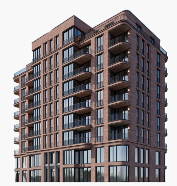 现代小高层砖面公寓大厦3D模型（OBJ,FBX,MAX）