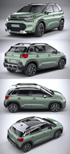 2022雪铁龙Citroen C3 Aircross SUV汽车3D模型（OBJ,FBX）