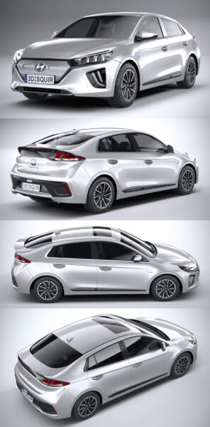 2020现代Hyundai Ioniq汽车3D模型（OBJ,FBX,MAX）