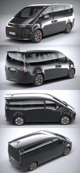 2022现代Hyundai Staria Premium客货车3D模型（OBJ）