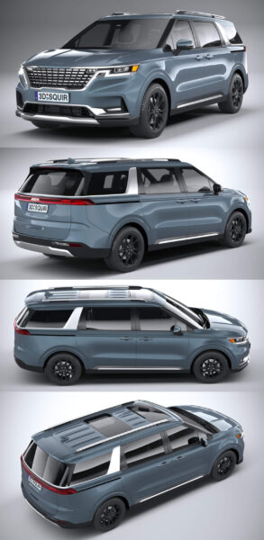 2022起亚嘉华Kia Carnival MPV汽车3D模型（OBJ,FBX,MAX）