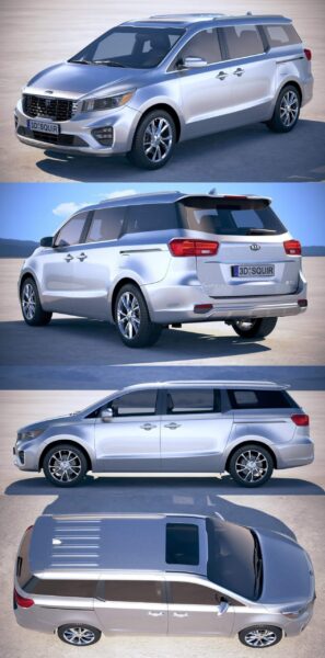 2019起亚Kia Sedona汽车 小型货车3D模型（OBJ,FBX,MAX）