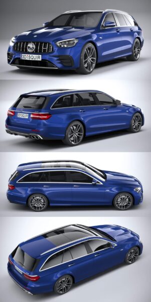 2021奔驰Mercedes E53 AMG Estate汽车3D模型（OBJ,FBX,MAX）