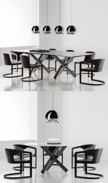 Minotti桌椅组合3D模型（FBX,MAX）