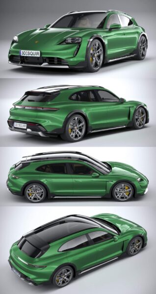 2021保时捷Porsche Taycan Turbo S Cross Turismo汽车3D模型（OBJ,FBX,MAX）