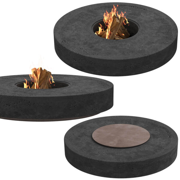 Travertine圆形户外混领土火盆3D模型（OBJ,FBX,MAX）