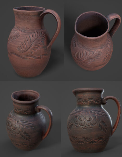 2款粘土罐子3D模型（OBJ,FBX,MAX）