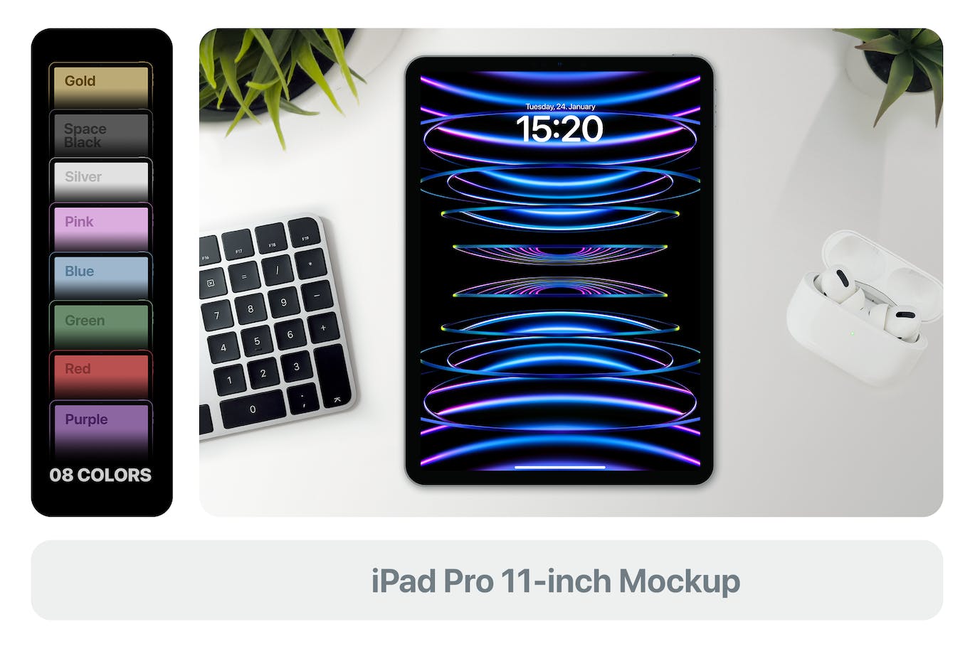 11英寸iPad Pro平板电脑样机模板 (PSD)