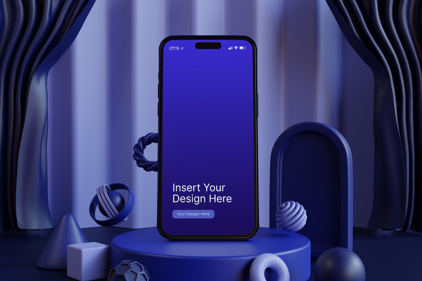 紫色手机样机3D模型 (PSD)