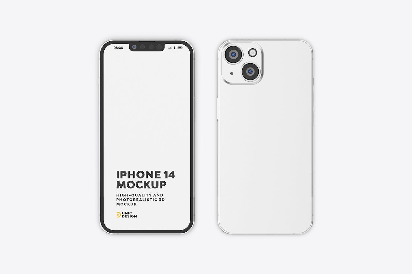 iPhone 14手机UI/UX设计展示样机 (PSD)