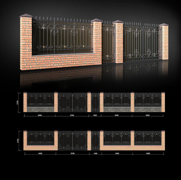 镂空金属栅栏围墙3D模型（OBJ,FBX,MAX）