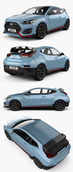 现代Hyundai Veloster N 2018汽车3D模型（OBJ,FBX,MAX,C4D,LWO）
