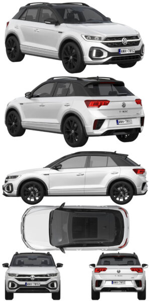 2022大众Volkswagen T-Roc R-line SUV汽车3D模型（OBJ,FBX,MAX）