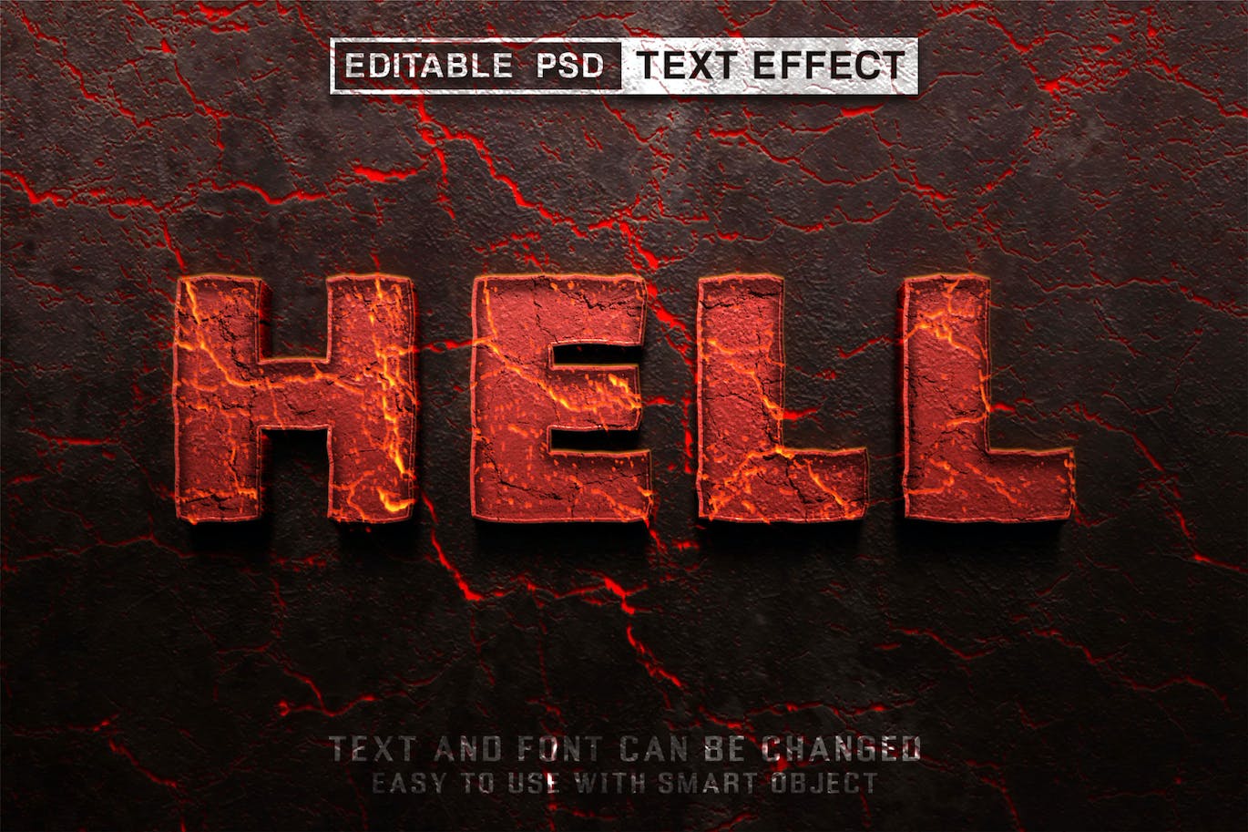 地狱可编辑PS图层样式游戏字体样式 (PSD)
