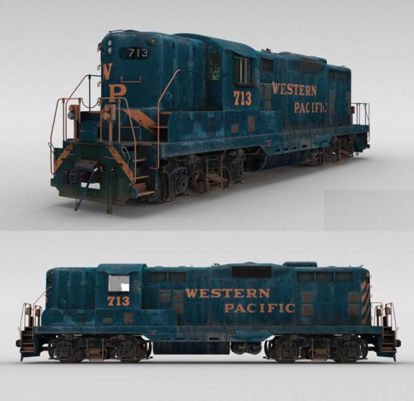 Western Pacific 713机车3D模型（OBJ,FBX,MAX）