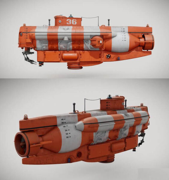 迷你潜水艇3D模型（OBJ,FBX,MAX）