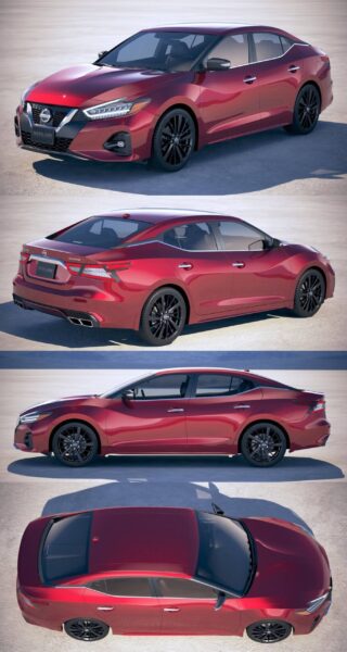 2019日产西马Nissan Maxima汽车3D模型（OBJ,FBX,MAX）