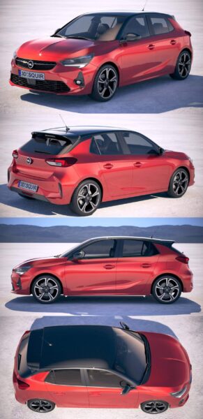 2020欧宝Opel Corsa汽车3D模型（OBJ,FBX,MAX）