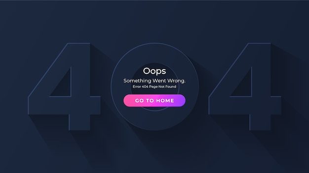 极简主义暗黑概念404错误页面插画[eps]