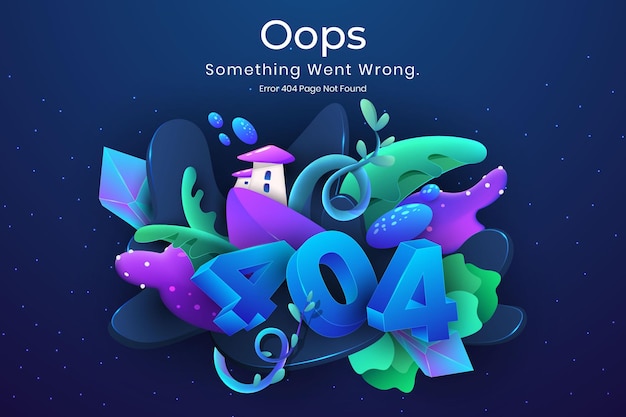 自然幻想404错误网络缺失页面概念插画[eps]