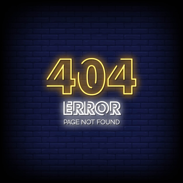 404错误页面霓虹灯样式文字插画[eps]