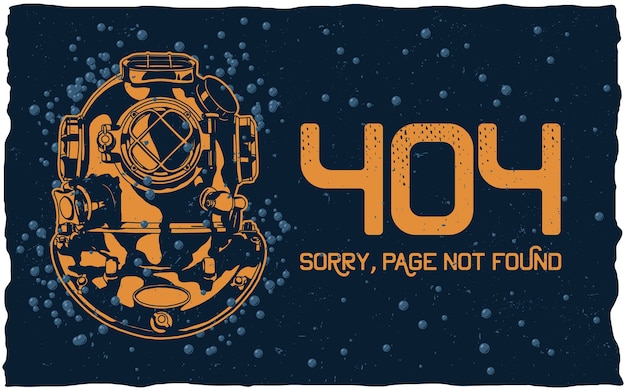 气泡潜水员头盔404页面未找到概念插画[eps]