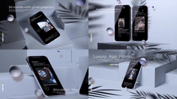 手机 App 产品&UI设计展示AE视频模版 (AEP)