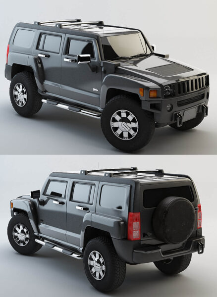 悍马Hummer H3越野车3D模型（OBJ,FBX,MAX）