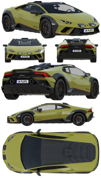 兰博基尼Lamborghini Huracan Sterrato跑车3D模型（OBJ,FBX,MAX）