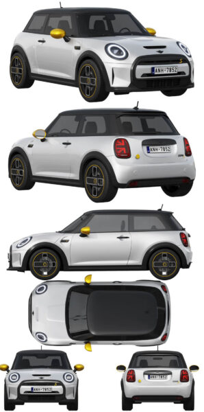 2023 Mini Cooper SE Electric电动汽车3D模型（OBJ,FBX,MAX）