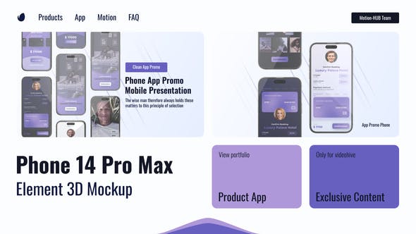 3D元素iPhone 14 Pro Max手机样机演示视频AE模板 (AEP)