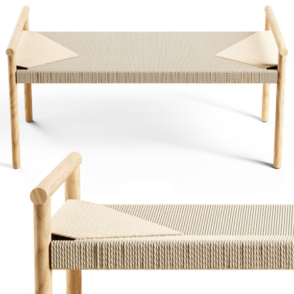 Zara Home大号编织长凳3D模型（OBJ,MAX）