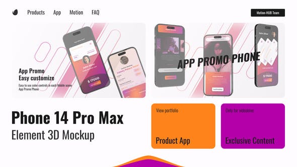 应用程序宣传iPhone 14 Pro Max样机视频AE模板 (AEP)