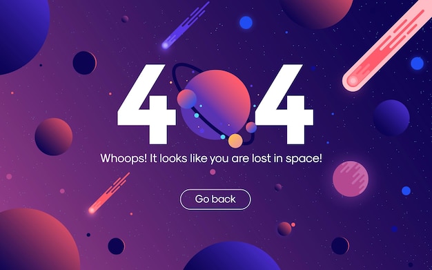 太空行星404错误网页概念插画[eps]