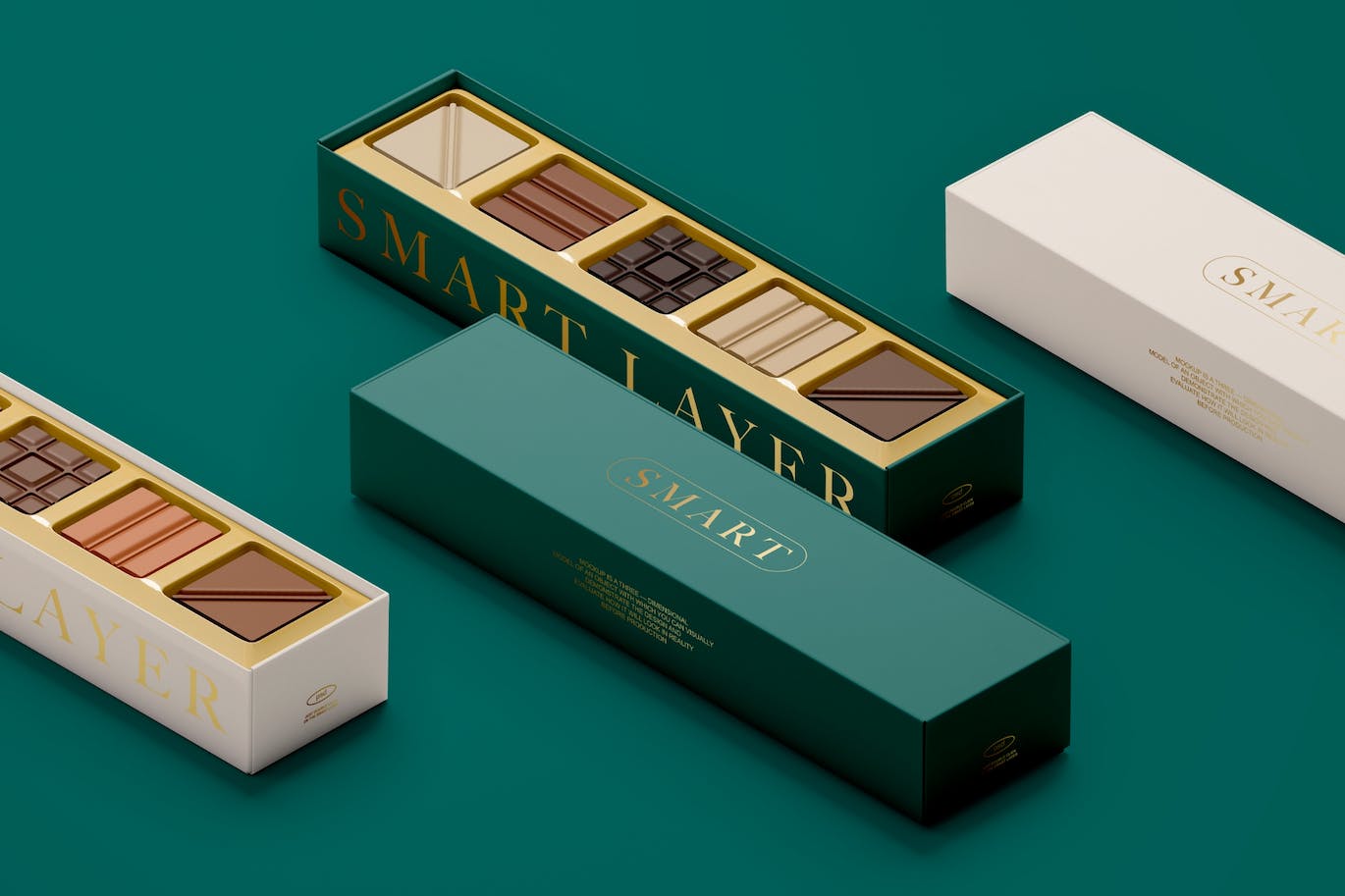 高端巧克力盒礼品包装样机 (PSD)