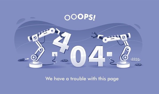 404错误页面机械手概念插画素材[eps]