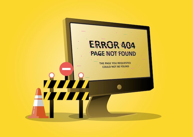 禁止标志404页面丢失错误说明插画[eps]