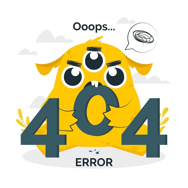 卡通怪物404错误页面插画素材[ai,eps]