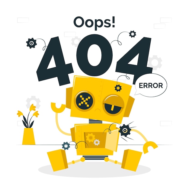 机器人损坏错误404概念插画素材[ai,eps]