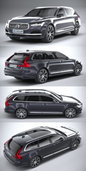 2020 Volvo V90 Estate SUV汽车3D模型（OBJ,FBX）
