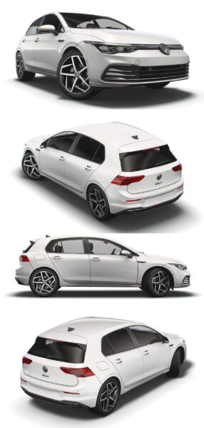 2021大众VW Golf Style汽车3D模型（OBJ,FBX）