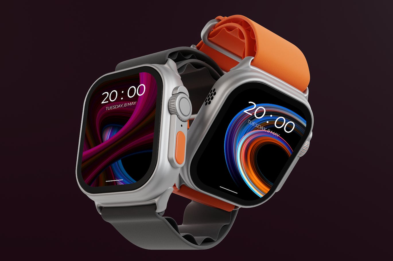 Apple Watch 手表UI设计展示样机 (PSD)