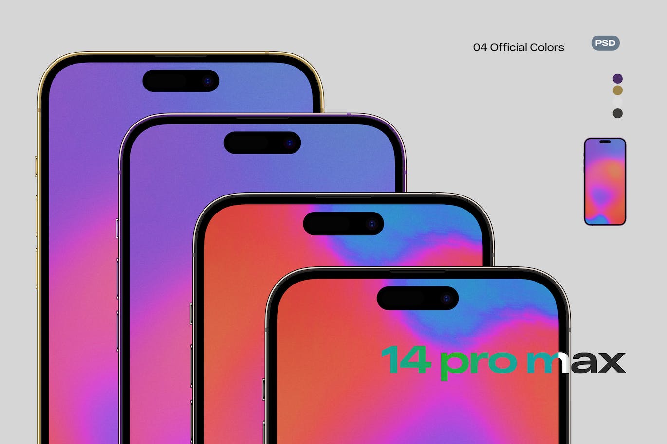 iPhone 14 Pro Max手机屏幕样机 (PSD)
